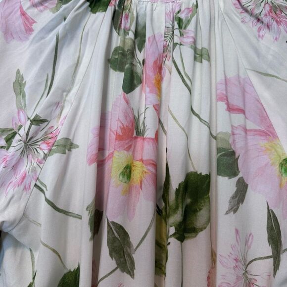 H&M Women’s Cream Floral Print Balloon-Sleeve Midi Dress NWT Size Medium - Picture 10 of 14